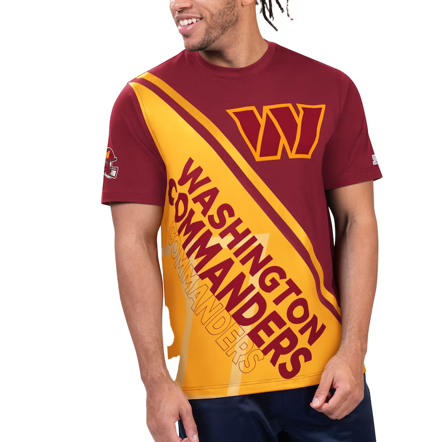 Men's Washington Commanders Burgundy/Gold Starter Finish Line T-Shirt